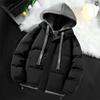Chaqueta con capucha de dos piezas falsa de alta calidad para hombre, nueva chaqueta de invierno 2024, holgada y cálida, acolchada de algodón, chaqueta acolchada de algodón para pareja