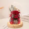 Flor de Sabão Rosa Simulada Abajur de Vidro Flor Rosa de Sabão Flor Preservada Ornamento Aniversário Festival Lembrança Em Estoque