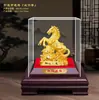 Estatueta de Cavalo Dourado em Veludo para o Ano do Cavalo, Simbolizando Sucesso Instantâneo, Adequada para Inaugurações de Lojas, Seguradoras, Lojas 4S, Brindes de Eventos e Decorações Residenciais