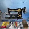 Máquina de Coser Doméstica Antigua Eléctrica de Escritorio Portátil Pedal de Pie Mini Máquina de Coser Pequeña
