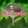 Mesa Dobrável de Aço Inoxidável, Mesa de Jantar Espessa, Mesa de Churrasco, Mesa Portátil para Comer, Barraca de Feira Noturna, Formato Quadrado e Retangular