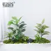 Simulación Planta Verde Paisajismo Planta Paisaje Combinación Adornos Exterior Maceta Alta Gama Lujo Ligero Flor Artificial Interior Piso Maceta