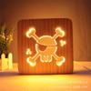 Cruz de Madera Creativa Calada 3D Luz Nocturna Madera Maciza Festival del Medio Otoño LED para Niños Regalo Lámpara de Mesa Lámpara de Ambiente de Noche
