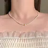 Colar de Pérolas Retrô Francês Feminino Design de Nicho Sensação de Alto Padrão Corrente de Clavícula de Prata Esterlina Corrente de Colar Elegante da Moda Versátil