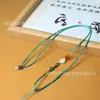 Collar con Cordón de Colgante Asimétrico Hecho a Mano Cordón para Colgante de Ágata Cera de Abeja Jade para Hombres y Mujeres