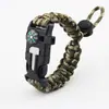 Pulsera Ajustable de Pedernal para Exteriores Brújula Exterior Paracord de Supervivencia Pulsera Multifuncional Correa de Muñeca de Emergencia