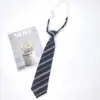 ¡Muy Preppy y Muy Bai! Corbata Japonesa JK Rayada Negra Hecha a Mano para Mujeres, Corbata Estilo Universitario DK para Hombres