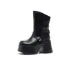 Botas de Caballero Finas Largas de Tacón Medio Alto para Mujer Otoño e Invierno Adelgazantes Alargadoras de Piernas Aumentadoras de Altura 10cm