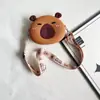 Bolsa de Moedas de Silicone Cor de Chá de Leite Capivara, Pequena Bolsa Transversal de Silicone, Venda Quente Transfronteiriça Temu, Mais Vendido na Amazon