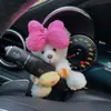Urso de pelúcia criativo boneco de desenho animado decoração de limpador de para-brisa de carro pisca-alerta do carro enfeites de carro