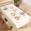 Toalha de Mesa de PVC Impermeável e à Prova de Óleo Estilo Dopamina Creme Tapete de Mesa Retangular Toalha de Mesa de Luxo Leve Tapete de Mesa