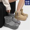 2025 Nuevas Botas de Nieve de Felpa Ugly Cute con Dedos Abiertos y Sonrisa para Otoño e Invierno para Hombres y Mujeres, Botas de Algodón Engrosadas Cálidas con Suela Gruesa