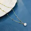 Colar de Pérolas Naturais de Água Doce com Contas de Ouro de Transferência em Prata S925 Corrente de Contas de Temperamento Simples Versátil para Suéter Corrente para Suéter Cerimônia de Melhor Amiga Feminina