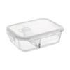 Fiambrera de vidrio para refrigerador, microondas, calefacción, portátil, especial, con tapa sellada, para estudiantes, recipiente bento para mantener la frescura.