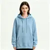 Logotipo personalizado, estilo europeo y americano, comercio electrónico transfronterizo, sudadera con capucha de corte holgado para otoño/invierno para mujer, estilo retro americano, forrada de polar, diseño simple