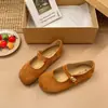 Zapatos de mujer retro estilo francés Mary Jane poco profundos, nuevo modelo de verano, ultrasuaves, versátiles con faldas, zapatos Boken, bailarinas planas