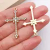 Liga Incrustada com Diamantes Cruz Vintage DIY Colar Pulseira Pingente Chaveiro Ornamento Acessórios Comércio Exterior Transfronteiriço
