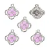 Aleación Inlay de Goteo de Aceite Trébol de la Suerte Trébol de Cuatro Hojas Colgante DIY Collar Pulsera Pendiente Accesorio de Decoración W765