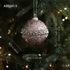 Nuevos Adornos de Bolas de Navidad de Espuma Rosa con Purpurina y Polvo Adhesivo para Decoración de Árbol de Navidad