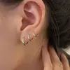 Pendientes de Círculo Brillantes de Plata de Ley S925, Estilo Minimalista Clásico Coreano, Pendientes de Diseño de Moda y Versátiles