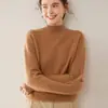 Suéter de Cachemir Nuevo Engrosado de Tres Hilos y Cinco Puntos para Mujer Otoño e Invierno Cuello Semi Alto Ropa Interior de Punto Suéter Holgado
