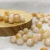 Contas soltas de jade semi-polido Qiemou, contas redondas de jade amarelo milho Hetian otimizadas para acessórios de pulseira e colar DIY