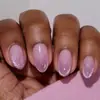 Amêndoa Curta Armadura Usando Armadura Gradiente Roxo Arte de Unha Prata Cintilante Glitter Armadura Usável Unhas Postiças