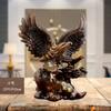 Suministro Directo de Fábrica de Adornos Decorativos de Águila, Artesanías de Resina con Alas Extendidas Grandes tipo Madera para Ceremonias de Inauguración, Regalos Empresariales