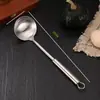 Espátula de acero inoxidable utensilios de cocina juego completo de cuchara para sopa espátula para saltear juego de espátulas para saltear domésticas espesadas serie mango elegante de acero
