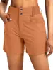 Shorts de trabajo para mujer de talla europea con múltiples bolsillos, pantalones casuales para exteriores con diseño de cremallera, cintura elástica, pantalones de golf para el ocio