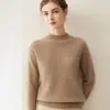 Nuevo Suéter 100% Cachemir Puro Otoño/Invierno 2026 para Mujer, Cuello Medio Alto, Corte Holgado, Jersey Adelgazante, Tejido de Estilo Suave