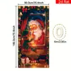 Nova Capa de Porta de Natal Transfronteiriça Papai Noel Feliz Natal Decoração Arranjo Bandeira Bandeira Suspensa Externa