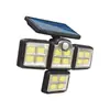 Luz de pared solar, luz de calle solar, luz de calle impermeable tipo split giratoria, iluminación de carretera con sensor de movimiento para patio
