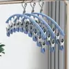Fileira Única 10 PregadoresCabide multi-clip de aço inoxidável para varanda de casa, ideal para secar roupas íntimas, meias e outros itens, varal à prova de vento