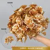 Flor Artificial Dorada Fruto Rojo Fruto de la Fortuna Flor Falsa Hoja Dorada Fruto de Acebo Flor de Año Nuevo Flor de Plástico Cubeta Bolsa de Material
