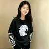 Camiseta de manga larga de dos piezas de imitación para niñas 2026 primavera/otoño elegante camiseta básica de algodón puro para niños mayores