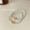 Pulsera Oni Han S925 de plata esterlina, estilo coreano, con diseño de nicho ligero y lujoso, de plata rota, con perla teñida, elegante y combinable.