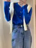 Cardigan de Caxemira Novo para Primavera e Outono Feminino Solto Emagrecedor Temperamento Camisola Camada Outerwear Bordado Malha Versátil Estilo Coreano