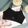 Top Tubo para Niña sin Costuras con Copas Fijas que Envuelve el Pecho Ropa Interior para Estudiantes de Secundaria Deporte Tirantes Ajustables Chaleco Ropa Interior Anti-Golpes