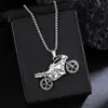 2026 Colar com Pingente de Moto Personalizado Retrô Transfronteiriço Acessórios de Moto Hip-Hop Corrente para Suéter Joias Masculinas da Moda Atacado