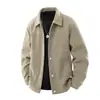 Jaqueta casual masculina estilo americano com gola de lapela, novo modelo primavera e outono 2026, casaco curto casual solto estilo workwear para homens