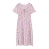 Vestido Floral Francês Inno para Mulheres Plus Size com Decote V 2026 Verão Elegante Cintura Marcada Vestido para Pausa para Chá de Férias 254842