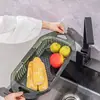Cesta de escorrer doméstica cozinha telescópica rack de pia lavar louça função pode ser pendurado na parede Bacia