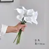 Buquê de Lírio Calla Flor Artificial Cola Macia Buquê de Noiva Flor Artificial Branco Amarrado à Mão Buquê de 7 Peças de Lírio Calla