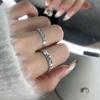 Anillo de plata esterlina s925 hielo roto femenino diseño nicho personalidad de alta gama anillo de pareja moda versátil abierto anillo de hombre
