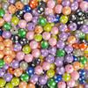 Divertidas Cuentas Redondas de Resina de 12 mm con Puntos de Onda de Hongo Cuentas Sueltas diy Hecho a Mano Material para Abalorios Aretes Accesorios para Collar