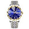 Reloj para Hombre Binbond Resistente al Agua Luminoso Doble Calendario Reloj de Cuarzo para Hombre Cristal Puntiagudo Romboidal