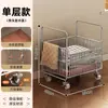 Cesta para Ropa Sucia Hogar Cesta de Lavandería de Gran Capacidad Almacenamiento de Ropa en el Baño Carrito de Almacenamiento de Alto Valor Estilo Mid-Century Lujo Ligero