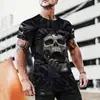 Verano 2023 nuevo venta directa de fábrica transfronteriza impresión digital 3D para hombre logo de coche camiseta de secado rápido para motocicleta de carreras