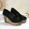 Zapatos Casuales de Mujer de Plataforma de Cuña de Boca Baja de Pescado Talla Grande Transfronterizos Europeos y Americanos Primavera y Verano 2025